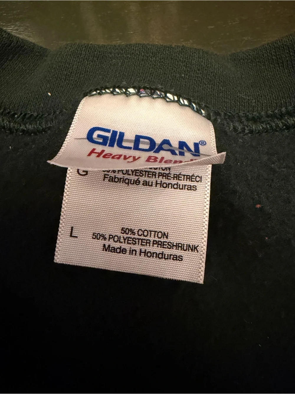 Gildan Dark Green Crewneck with Red and White Holiday Graphic